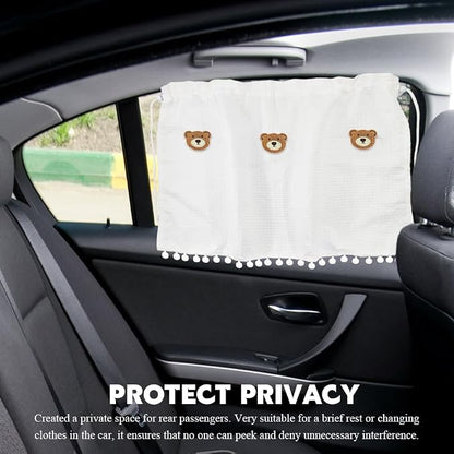 Car Side Window Sun Shade Privacy Curtain for Baby, Suction Cup Window Shade, 25"x18" Car Cartoon Sunshade Protector Heat Blocker Cover, Privacy Curtain for Kids Women (Three Bears) - Image 7