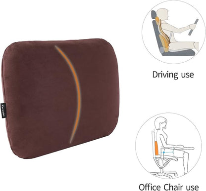 Latex Soft Lumbar Pillow for Recliner Chair Pad Lower Back Pain Relax Brown | Memory Foam Suede, Ergonomic Waist Support for Car Seat Travel, Sofa Cushion, Rest Home Office Accessories, Thin Small Size - Image 6
