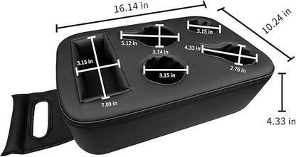 Xaido Car Back Seat Cup Holder, PU Leather Couch Sofa Bed Cup Holder | Expander Tray, Boat Tray, Organizer for Trucks, Minivans, SUVs, RVs, Vehicles, Holds Drinks, Snacks, Cell Mobile Phone - Image 4