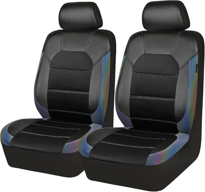 CAR PASS Leather Car Seat Covers Front Seats only, with Air Mesh Front Seat Covers Breathable, Cool Automotive Seat Covers 2 Pack, Universal Fit Most Cars,SUV,Truck,Van Airbag Compatible(Iridescent) - Image 9