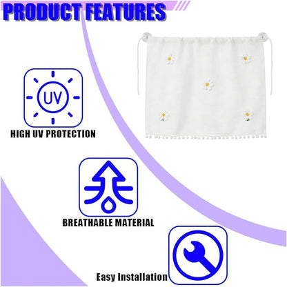 Cute Car Window Shades, 27" x 20" Automotive Side Window Privacy Curtains with Suction Cup, Sun Blackout UV Protection Car Camping Windows Screen Shades for Baby, Pet (Flower) - Image 6