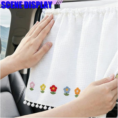 Cute Car Window Shades, 27" x 20" Automotive Side Window Privacy Curtains with Suction Cup, Sun Blackout UV Protection Car Camping Windows Screen Shades for Baby, Pet (Sunflower) - Image 5
