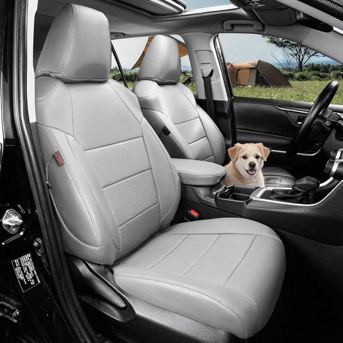 Faux Leather Seat Covers for 2022-2026 Toyota Corolla Cross Hybrid | Full Set Suv Seat Cushion for Corolla Cross L/XLE/LE,Luxury Waterproof Car Seat Protector,Factory Look,Gray by Coverdream