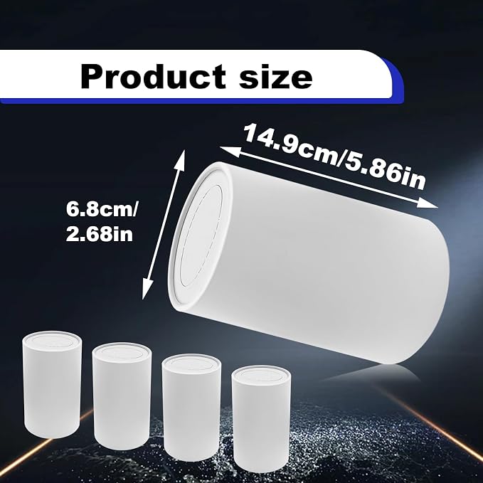 4PCS Car Tissue Holder, Pull Out Cars Tissue Holder, Refillable Tissues Cylinder Travel Tissue Tubes Box Container Multifunctional Car Tissue Box Fits for Cup Holder Round (White) - Image 2