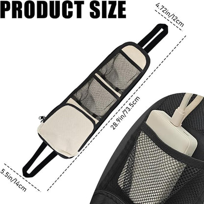 2PCS Car Seat Side Organizer, Car Organizers and Storage, Auto Front Seat Storage Hanging Bag, Auto Accessories Multifunctional Vehicle Mesh Pocket Holder for SUV Truck (Lvory White, 2PCS) - Image 2