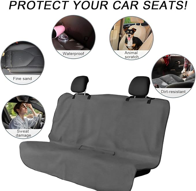 DXNQ Car Towel Seat Cover, Waterproof Sweating Non-Slip Premium Soft Towel Carseat Protector, Universal Machine Washable Car Truck SUV Front Seat Cover for Gym Workout Beach Hiking (Gray, Rear) - Image 6