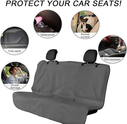 DXNQ Car Towel Seat Cover, Waterproof Sweating Non-Slip Premium Soft Towel Carseat Protector, Universal Machine Washable Car Truck SUV Front Seat Cover for Gym Workout Beach Hiking (Gray, Rear) - Image 6