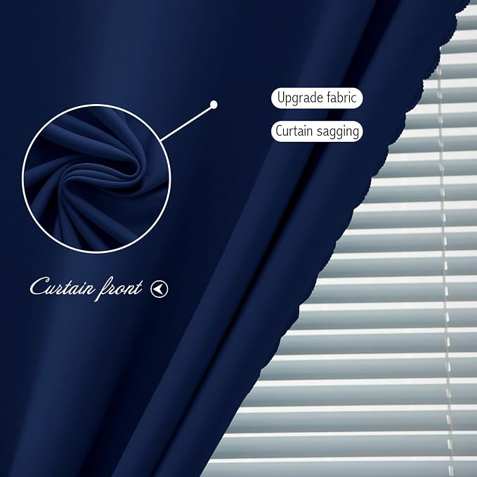 Instant Blackout Window Curtain with Reusable Adhesive, Thermal Insulated Fabric for RV Camper Small Windows, 71" W x 72" L, Navy Blue, 1 Panel - Image 6