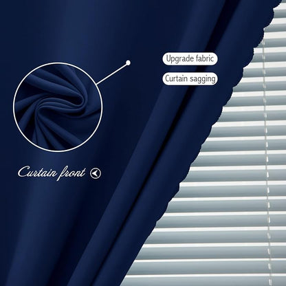 Instant Blackout Window Curtain with Reusable Adhesive, Thermal Insulated Fabric for RV Camper Small Windows, 71" W x 72" L, Navy Blue, 1 Panel - Image 6