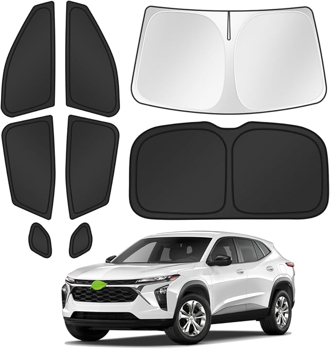 Canvcle Sunshades for 2024 2025 2026 Chevrolet/Chevy Trax Accessories Windshield Sun Shade Side Rear Window Shade Cover Sun Visor Shield Privacy Protection for Camping Keep Vehicle Cool Black 8PCS by Canvcle