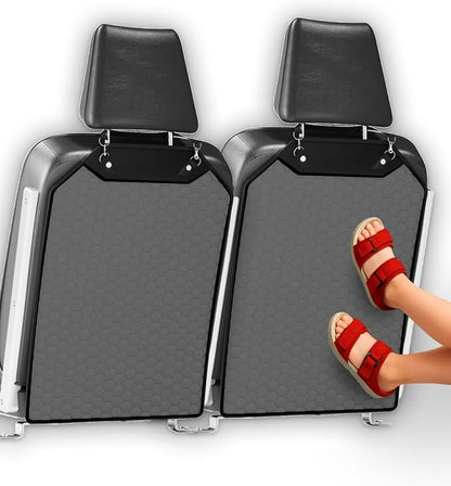Kick Mat Back Seat Protector - Car Back Seat Cover for Kids Feet - Waterproof & Sturdy Protector for Upholstery from Dirt, Mud, Scratches and Stain (Gray 2 pc) by OwleysCarAccessories