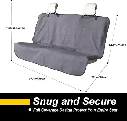 Back Seat Cover for Car Trucks Van SUV Jeep,Waterproof Rear Bench Towel Seat Covers for Dogs and Kids,Automotive Backseat Protector (Grey) - Image 2