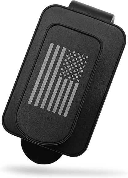 Sunglass Holder for Car Visor, Multi-Function Ticket Card Clip Upgrade Metal Flag Personality Modeling for Car SUV Truck, American Flag Ticket Card Glasses Clip(Black) by stymart