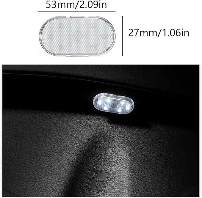 Auto Interior Lighting Car Rechargeable Wireless Led Ambient Lights | Mini Portable LED Reading Light, Touch Switch Magnetic Car Interior Floor Roof Drawers Armrest Box Lighting Decor 2Pcs/Pack - Image 7
