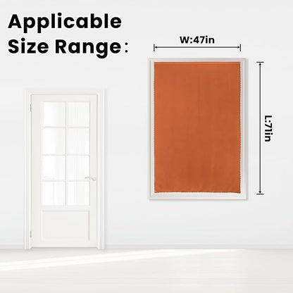 Self Adhesive Curtains Portable Blackout Curtain Simple and Easy to Install Bedroom Window Thermal Lnsulated Kitchen Room Darkening Black Small Drapes, 47" W X 71" L, Orange, 1 Panel - Image 7