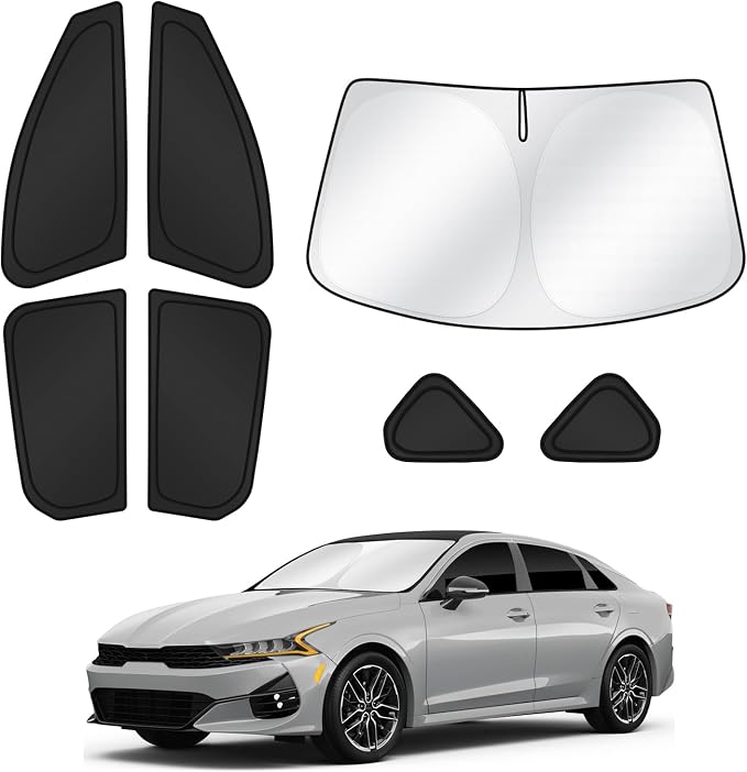 Canvcle Sunshades for 2025 2026 Kia K4 Accessories Windshield Sun Shade Side Rear Window Shade Cover Sun Visor Shield Privacy Protection for Camping Keep Vehicle Cool Black 7PCS - Image 7