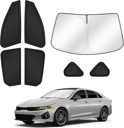 Canvcle Sunshades for 2025 2026 Kia K4 Accessories Windshield Sun Shade Side Rear Window Shade Cover Sun Visor Shield Privacy Protection for Camping Keep Vehicle Cool Black 7PCS - Image 7