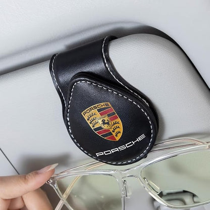 Car Sunglasses Holder for Porsche Panamera Cayenne Macan Boxster Taycan Cayman 718 911, Glasses Holder for Cars,Car Visor Sunglasses Clip,Clip-on Car Glasses Holder Black by HOIDKETWearableBlanket