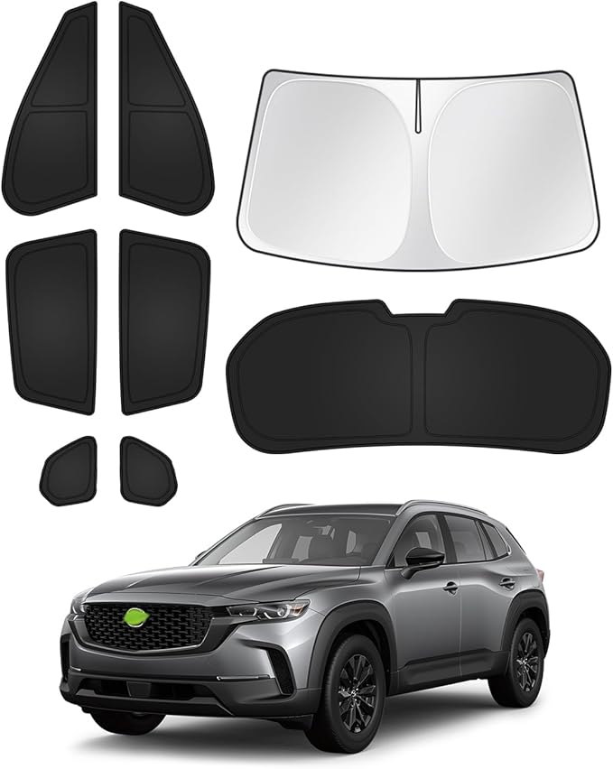Canvcle Sunshades for Mazda CX-50 2023-2025 2026 CX50 Accessories Windshield Sun Shade Side Rear Window Shade Cover Sun Visor Shield Privacy Protection for Camping Keep Vehicle Cool Black 8PCS by Canvcle
