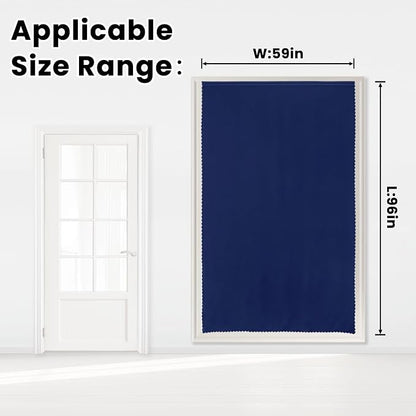 Self Adhesive Portable Blackout Curtains for Bedroom Easy to Install Window Thermal Lnsulated Kitchen Room Darkening Small Window Curtains, 59" W X 96" L, Navy Blue, 1 Panel - Image 7
