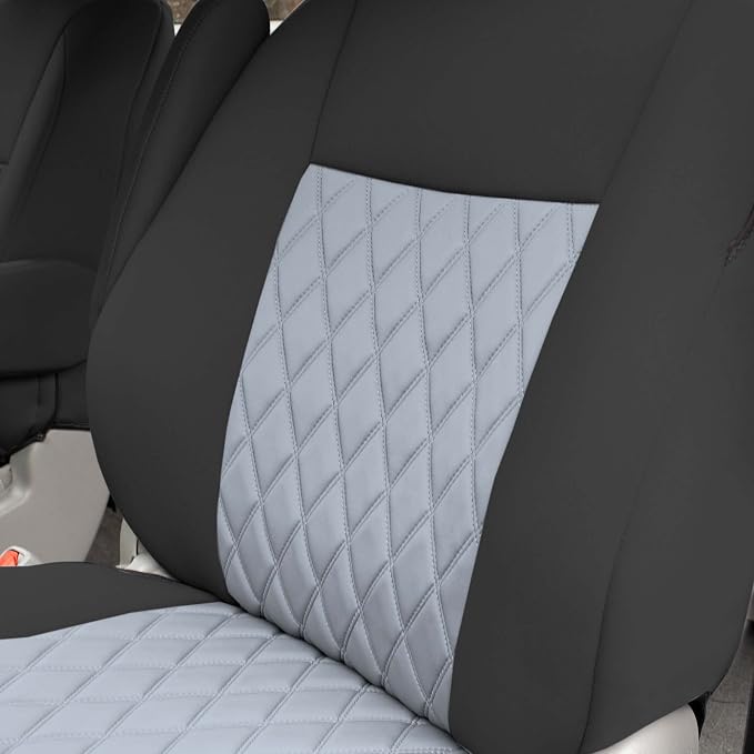 FH Group Custom Fit Car Seat Covers Specifically Made for 2011-2020 Toyota Sienna 7 Seater with Ultraflex Neoprene Water Resistant Automotive Seat Covers - 2nd Row Gray - Image 5