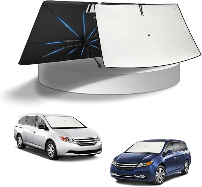 KUST Sun Shade Umbrella for Honda Odyssey 2011-2017 | Custom Fit Windshield Sunshade | Foldable Sunshade with Bendable Handle | Blocks Heat & UV Scratch Resistant Keep Your Car Cool Sunshield by KUST