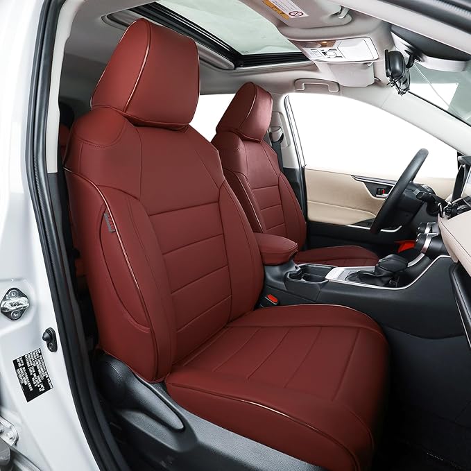 EKR Corolla Seat Cover Custom Fit for Toyota Corolla 2020 2021 2022 Hybird LE &2023 2024 2025 2026 Hybrid XLE,Leather Car Seat Cover Full Set-Faux Leather(Burgundy) by EKR