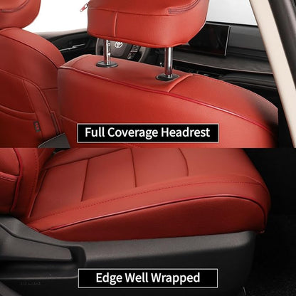 EKR Car Seat Covers for Toyota Camry 2025 2026 (Hybrid),Full Set | Custom Fit for Toyota Camry 2025 2026 XSE/XLE,Factory-Style Interior Upgrade,Easy-Wipe Protection-Faux Leather(Burgundy) - Image 2