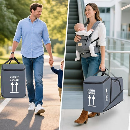 IBVIVIC Car Seat Travel Bag Compatible with UPPAbaby Aria and Mesa, Grey | Infant Car Seat Travel Bag Car Seat Cover for Travel - Image 6