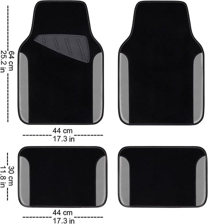 CAR PASS 3D Air Mesh Car Seat Covers Full Sets w/5mm Sponge, 4Pcs Waterproof Car Floor Mats, Steering Wheel Cover Universal Fit for SUV Sedan Truck, Airbag Compatible Automotive Interior(Black Gray) - Image 4
