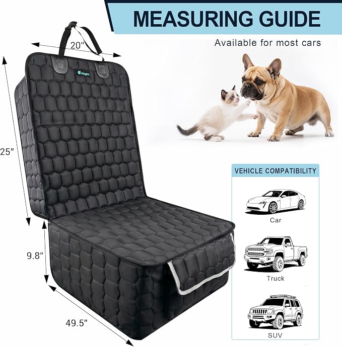 Meginc 2-Pack Front Seat Covers for Dogs, Waterproof Car Seat Protectors | 600D Oxford dog car seat covers with side flaps; non-slip, scratch-resistant captain chair covers for cars, SUVs and trucks - Image 3