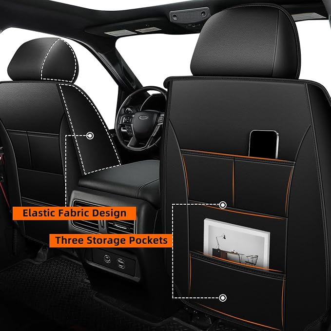 Full Set Car Seat Covers Custom Fit for Nissan Altima 2019-2026 | Fit for SV,S,SR,SL Faux Leather Seat Covers Breathable Waterproof Seat Protectors Easy to Install, Black, 5 Seater - Image 2