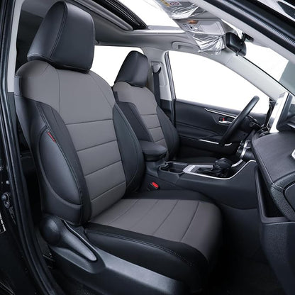 Faux Leather Seat Covers for 2022-2026 Toyota Corolla Cross,Non-Hybrid | Full Set Suv Seat Cushion for Corolla Cross L/XLE/LE,Luxury Waterproof Car Seat Protector,Factory Look,Black/Gray by Coverdream