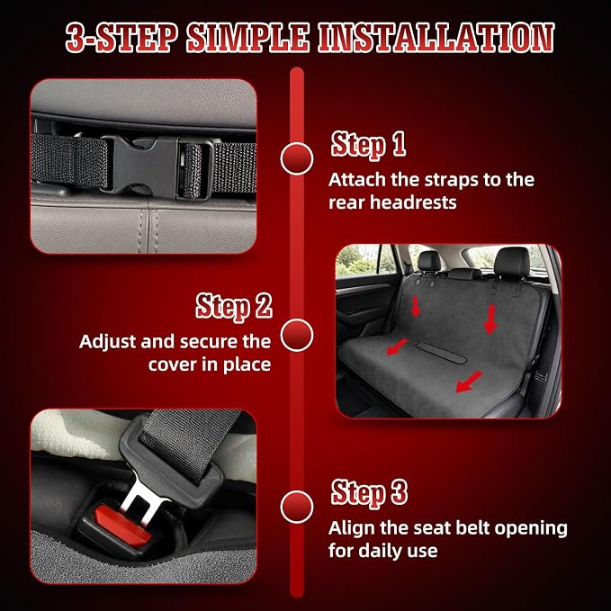 Car Seat Cover Towel, Waterproof Sweat Absorbent Back Seat Protector for Sedans SUVs & Minivans, Non-Slip Machine Washable Rear Bench Cover for Post-Gym, Beach, Pets & Kids (Gray) - Image 6