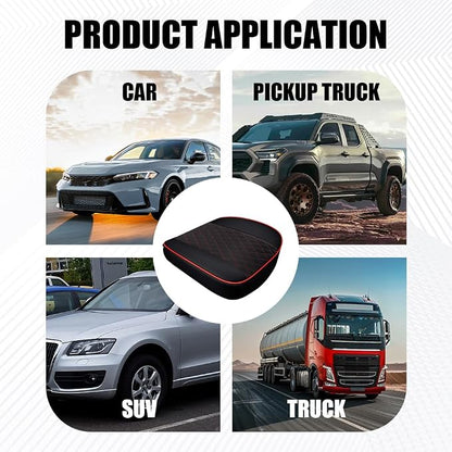 Leather Front Car Seat Cover, Anti-Slip Car Seat Bottom Covers, Full Wrapped Bottom Seat Protectors with Storage Pocket, Universal Comfortable Seat Cushion Fit Vehicles SUVs Trucks (Black Red) - Image 7