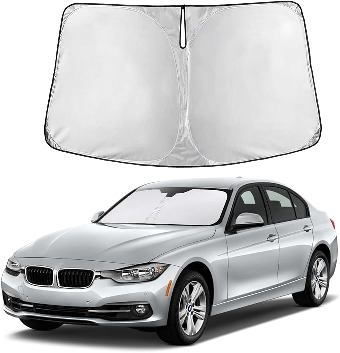 Autovir Windshield Sun Shade Fit for 2013-2016 2017 2018 BMW 3 Series | Sunshade, Front Car Window Shades Sun Visor, Blocks UV Rays & Heat, Car Accessories by Autovir