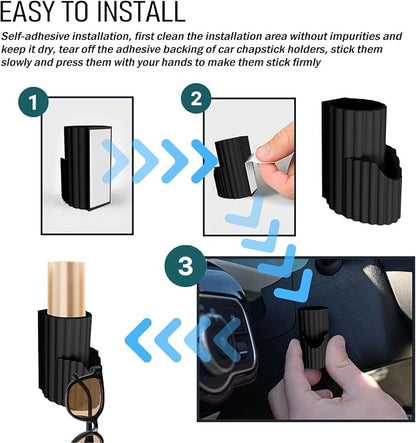 Upgraded 2-in-1 Car Chapstick Holder No Melt & Car Sunglasses Holder,Silicone Insulated Chapstick Holders for Cars as Chapsticks Organizer,Upright Portable Cars Lip Balm Holders - Image 6