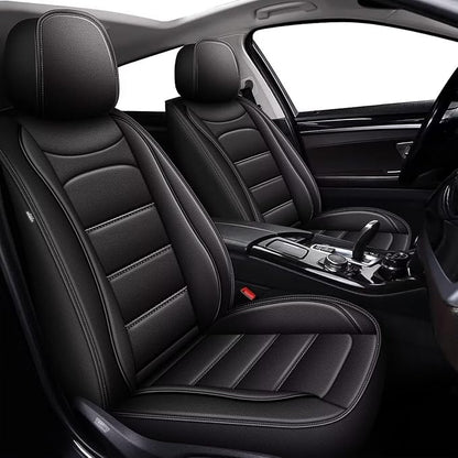 IKABEVEM Car Seat Covers Full Set Fit for Infiniti M37 2007-2013: 5 Seats Auto Interior Accessories, Faux Leather Waterproof Seat Cushions Vehical Cover (Black) by IKABEVEM