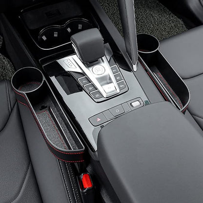 Car Seat Gap Filler Organizer Between Front seat car Organizer and Storage Box, Auto Premium PU Leather Console with Cup Holder, Car Pocket for Interior Essentials (for Driver Side) - Image 5