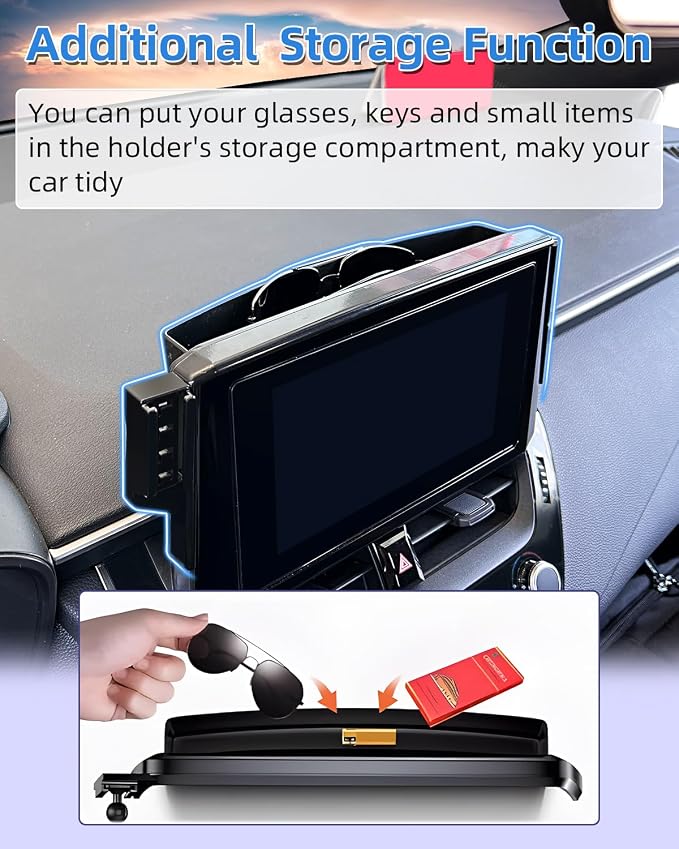 PZK Car Phone Holder for Toyota Avalon/Avalon Hybrid 2019 2020 2021 2022 Accessories 9-Inch Screen Fixed Clip Auto Lock Car Phone Mount for 4.0-7.0 Inch Phones 360° Rotation Not Affect Vent Cradles - Image 5