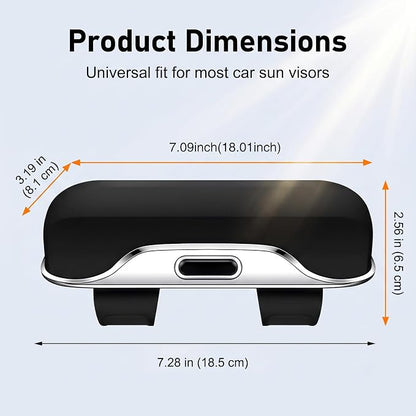 Car Visor Sunglass Holder, Anti-scratch Eyeglasses Storage Protection Case, One-press Open Organizer Box with Clips, Universal Interior Accessory for SUVs Sedans Trucks (Black) - Image 2