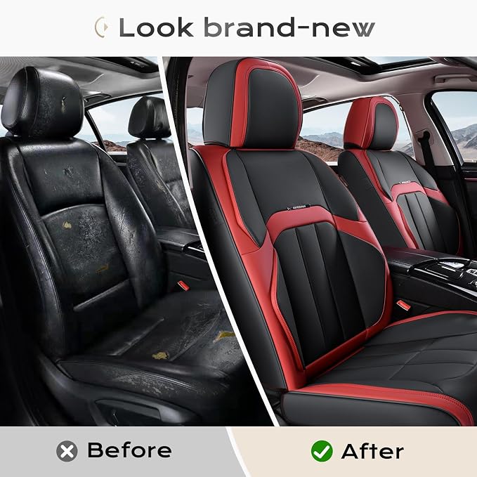 Coverado Nappa Leather Car Seat Covers Front Set, Luxury Waterproof Seat Protectors, Airbag Compatible Anti‑Slip Auto Seat Covers, Universal Fit for Most Cars SUVs Trucks Pickup Vehicles - Image 7