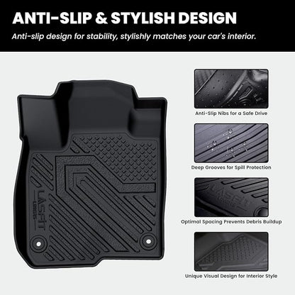 LASFIT All Weather Floor Mats for Honda Civic 2022-2026【Gasoline Hatchback】 | Full Surround TPE Mats, Tall Walls, 3D Custom Fit, Non-Slip, Easy Clean, Tool-Free Install, Vehicle-Specific Accessories - Image 8