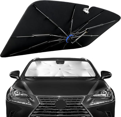 Windshield Sun Shade for Lexus NX 2015-2021 with 360° Rotating Shaft | Custom Fit Umbrella Sunshade for UV Blocking, Interior Heat Protection, Easy Storage, UPF 50+ Cool Windshield Cover by Lonyaqui