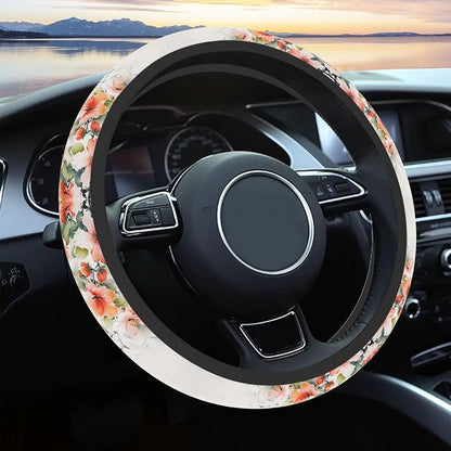 Steering Wheel Cover Neoprene Material Most Cars Men&Women Universal 15 inch Premium Non-Slip Spring Steering Wheel Protector Floral Car Accessories by KeepCarTidy