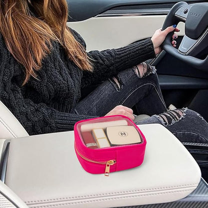 LETGO Small Clear Makeup Bag for Purse Small Cosmetic Bag Travel Size Toiletry Bags Cute Travel Makeup Bag,Coin Purse,Car Asscessories Organizer Storage Travel Essentials for Women Girls(Clear-Rose) - Image 4