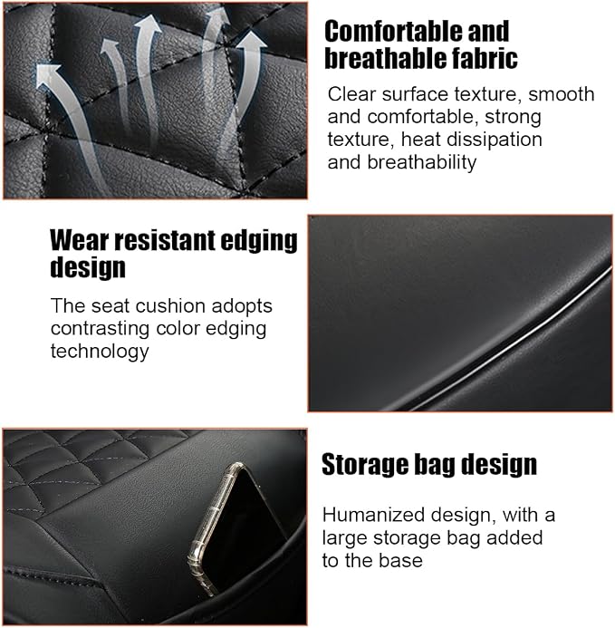2PCS Leather Car Seat Cover, Front Bottom Seat Protector Pad, Red | Leather Vehicle Seat Cover, Full Surround Waterproof Seat Protector Cushion, Universal Fit, Auto Interior Accessories - Image 4