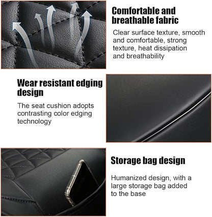 2PCS Leather Car Seat Cover, Front Bottom Seat Protector Pad, Red | Leather Vehicle Seat Cover, Full Surround Waterproof Seat Protector Cushion, Universal Fit, Auto Interior Accessories - Image 4