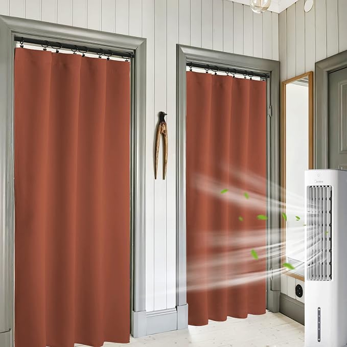 RYB HOME Blackout Curtains for Bedroom Living Dining Room 84 inches Long | Privacy Protection,Thermal Insulated,Sunlignt Heat Blocking,Drapes for Nursery Rental Room,W42 x L84,Burnt Orange,2 Panels by RYBHOME