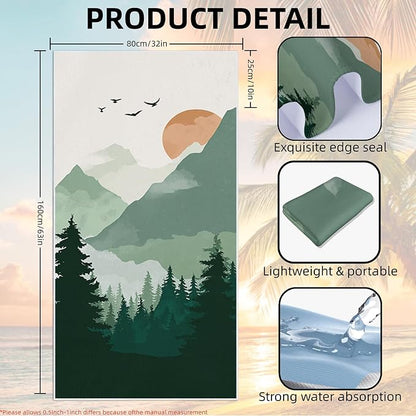 2 Pack Car Towel Seat Covers with Storage Bag, Multifunctional Towel for Gym Outdoor Sport, Picnic, Beach, Pet Dog Travel,Non-Slip Washable Car Seat Protector (Landscape Painting) - Image 4